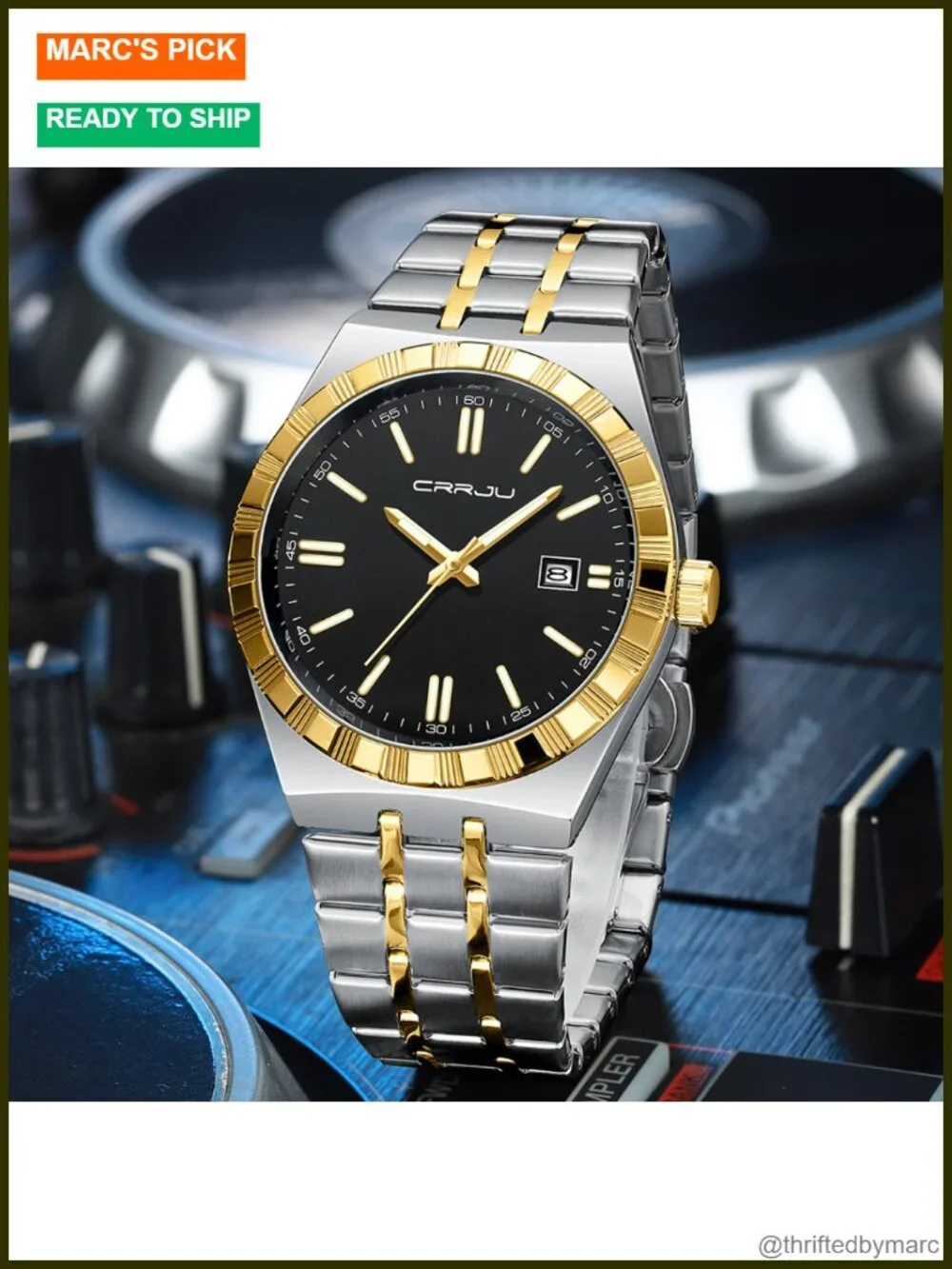 Luminous Analog Quartz Wristwatch, Business Calendar Watch Silver Stainless